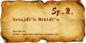 Sztoján Miklós névjegykártya