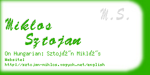 miklos sztojan business card